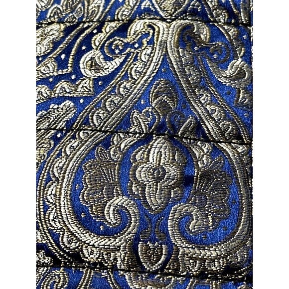 Chicos Reversible Quilted Puffer Jacket Elegant Blue Gold Paisley Lightweight 00 - Picture 5 of 13